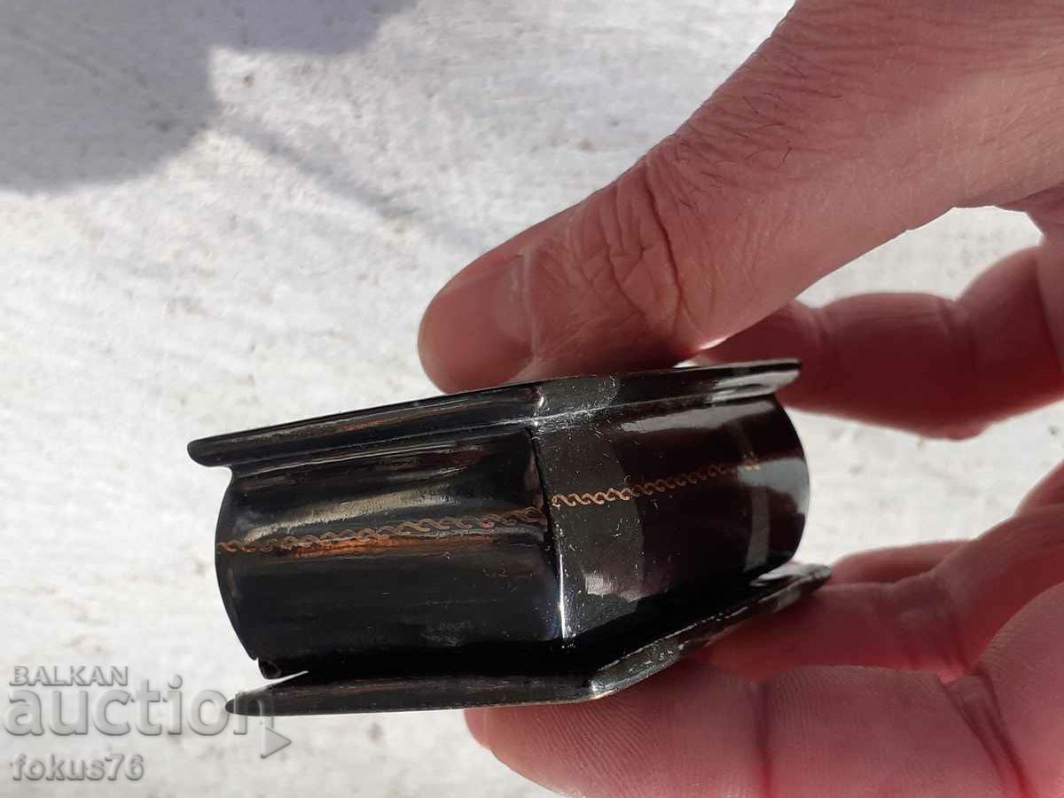 Veche cutie de lac rusesc din papier mache pictata manual - 6 Veche cutie de lac rusesc din papier mache pictata manual - 6