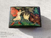 Old Russian lacquer box papier mache hand painted