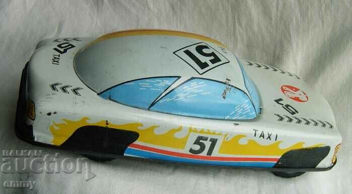 Auction Old tin toy car trolley taxi "Foreign" taxi Auction Old tin toy car trolley taxi "Foreign" taxi