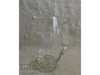 Old glass wine jug - handmade