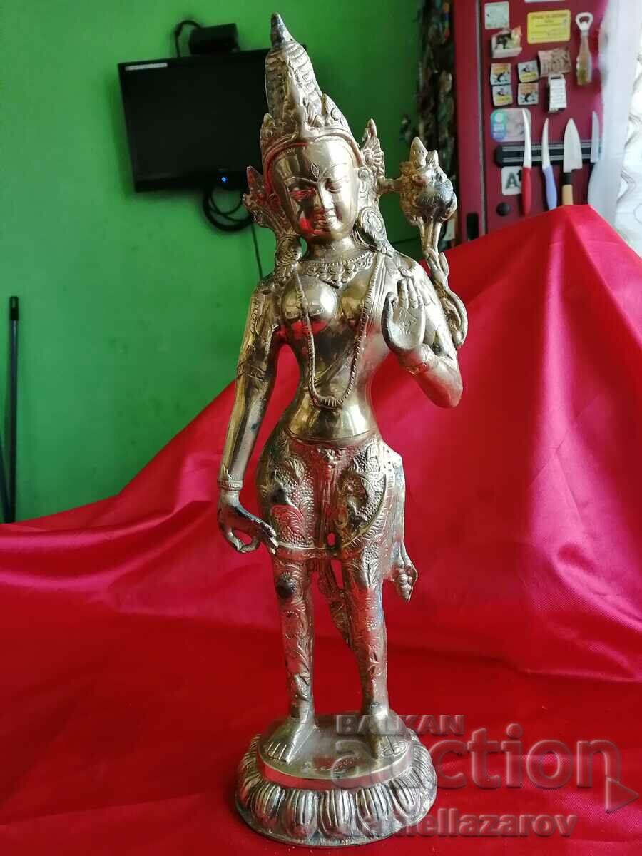 Μεγάλο χάλκινο άγαλμα της ινδουιστικής θεάς Parvati