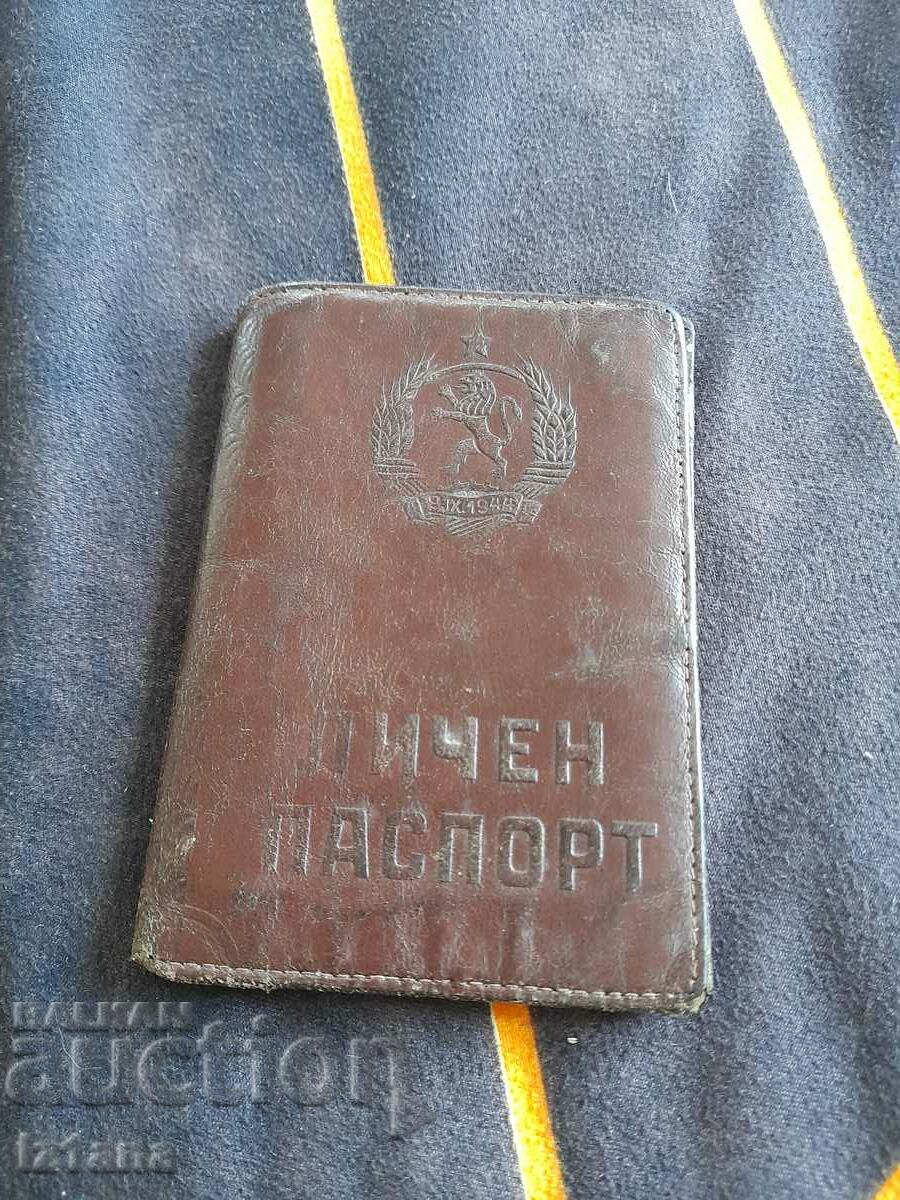 Old leather case for a personal passport