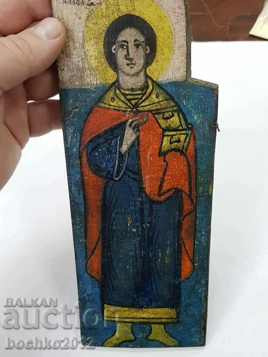 Delivery of Rare Revival Bulgarian icon triptych St. Pantaleimon Delivery of Rare Revival Bulgarian icon triptych St. Pantaleimon
