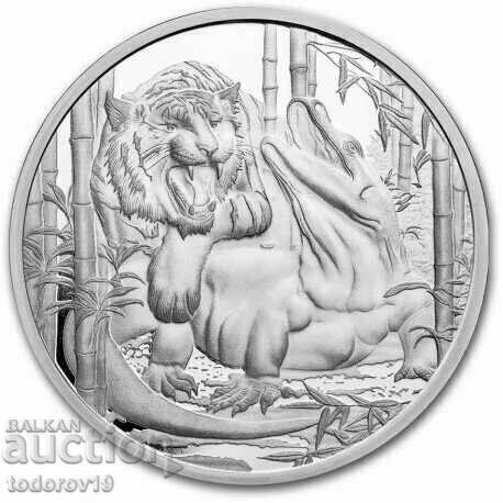 1 oz Silver Tiger vs. Komodo Dragon - Nuyere 2022 1 oz Silver Tiger vs. Komodo Dragon - Nuyere 2022