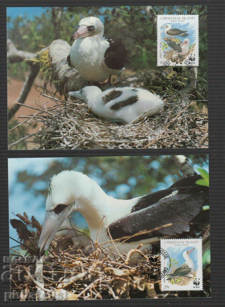 Christmas Island 1990 - 4 cards Maximum - WWF