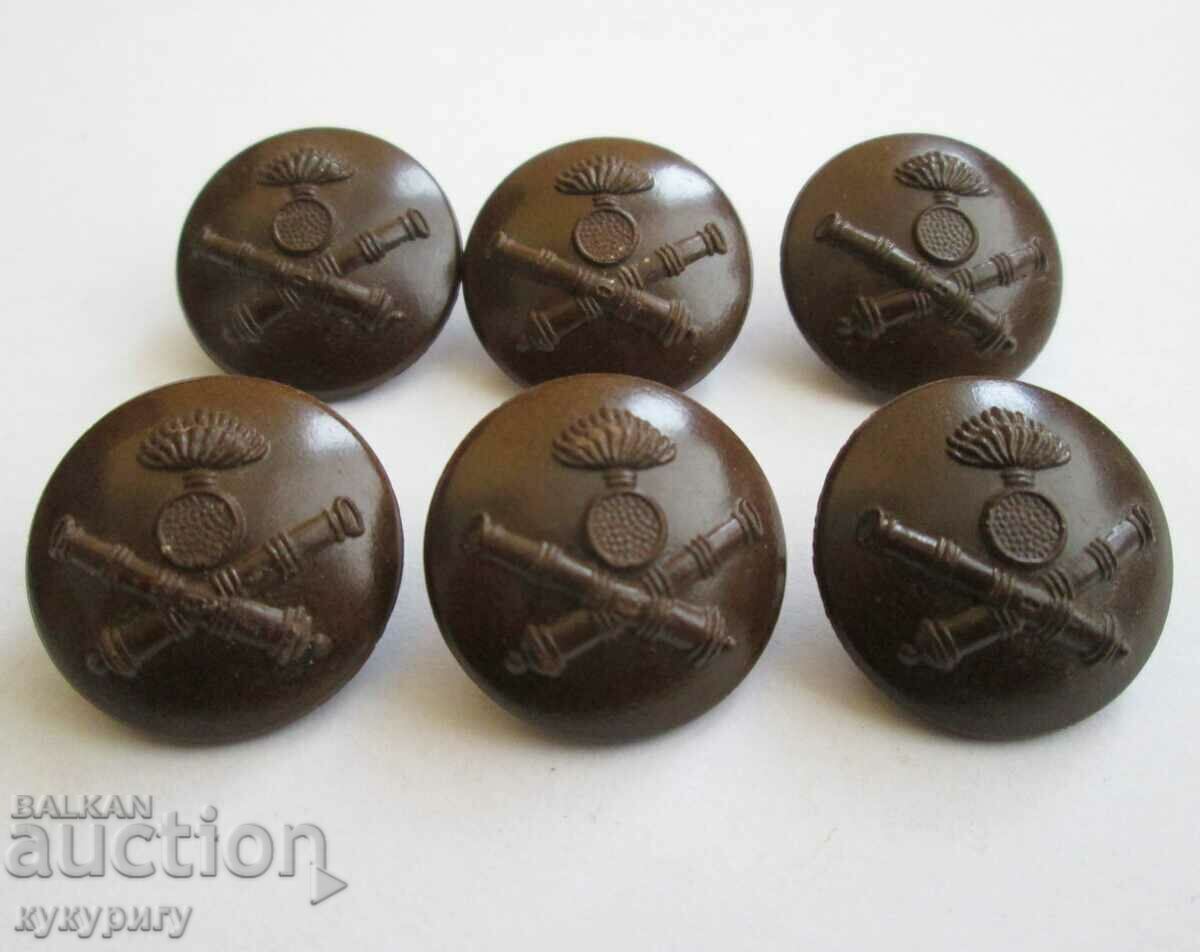 Стари Царски копчета бакелитени от военна униформа Артилерия