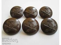 Стари Царски копчета бакелитени от военна униформа Артилерия