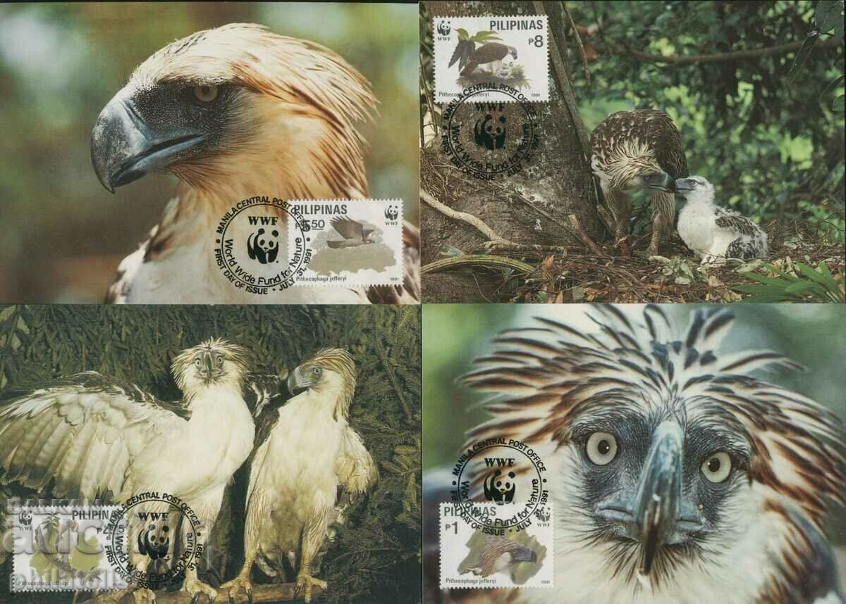 Philippines 1991 - 4 cards Maximum - WWF
