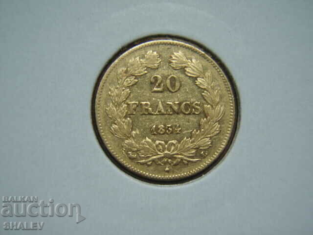 Auction  20 Francs 1834 L France - AU (gold)