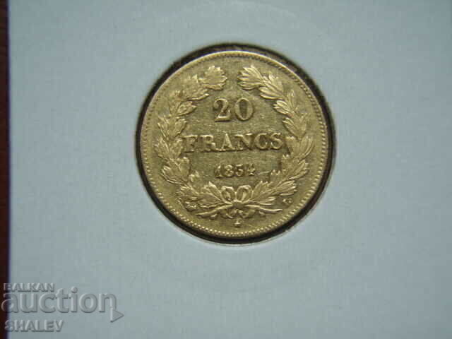 Livrarea 20 franci 1834 L Franța (20 franci Franța) - AU (aur)