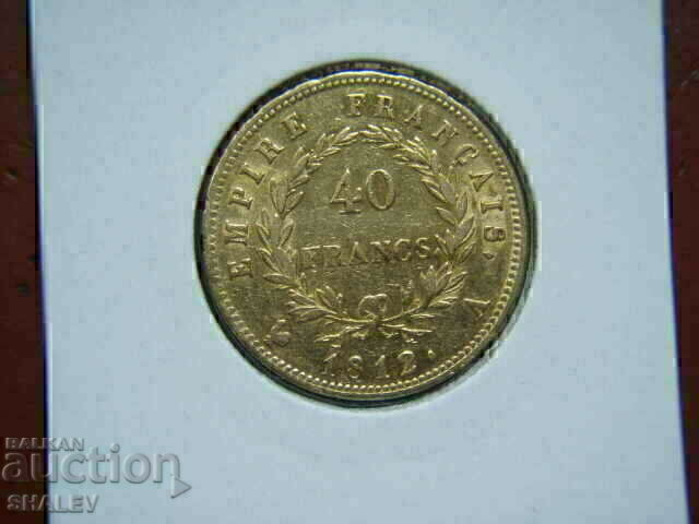 40 de franci 1812 A Franța (Franța) - XF/AU (aur) cu preț € 1739.89 | 3402.94 BGN 40 de franci 1812 A Franța (Franța) - XF/AU (aur) cu preț € 1739.89 | 3402.94 BGN