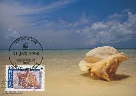 Auction  Nevis 1990 - 4 cards Maximum - WWF