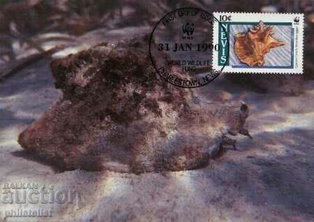 Delivery of Nevis 1990 - 4 cards Maximum - WWF