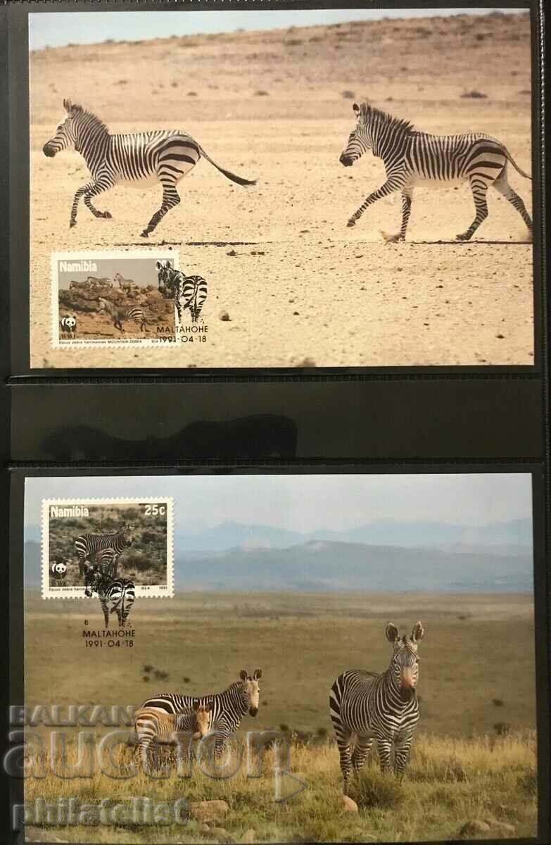 Auction  Namibia 1991 - 4 cards Maximum - WWF