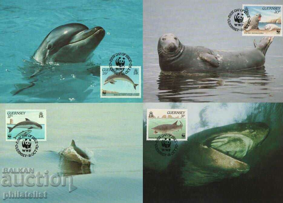 Guernsey 1990 - 4 κάρτες Maximum - WWF