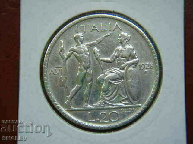 20 Lire 1928 VI Italy - XF/AU with price 369.89 BGN | € 189.12 20 Lire 1928 VI Italy - XF/AU with price 369.89 BGN | € 189.12