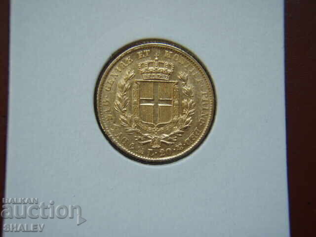 Licitație 20 Lire 1842 P Sardinia / Italia (Sardiniya) - AU (aur)
