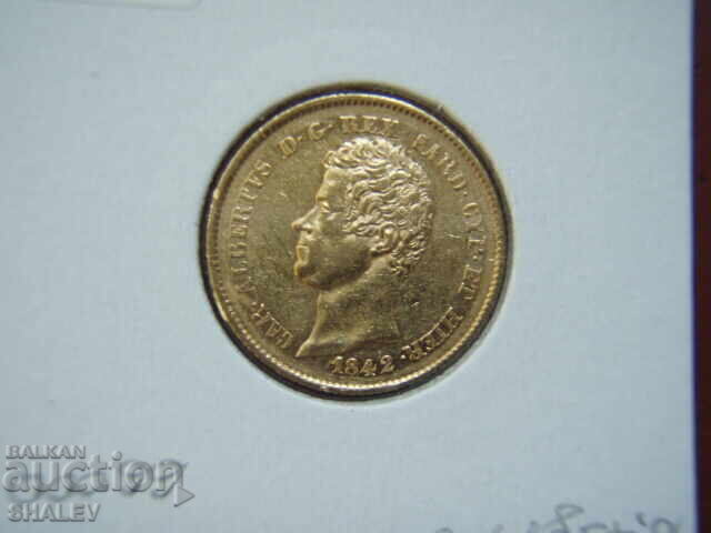20 Lire 1842 P Sardinia / Italia (Sardiniya) - AU (aur) - 5