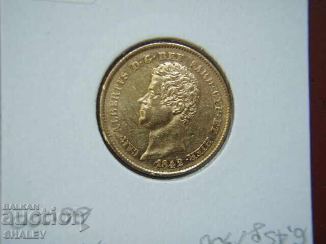 20 Lire 1842 P Sardinia / Italia (Sardiniya) - AU (aur) - 6