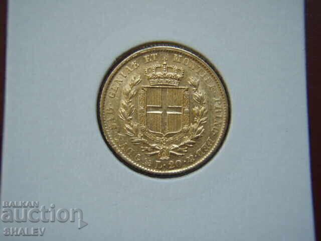 20 Lire 1842 P Sardinia / Italia (Sardiniya) - AU (aur)