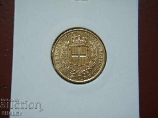 Licitație 20 Lire 1847 P Sardinia / Italia (Sardiniya) - AU (aur)