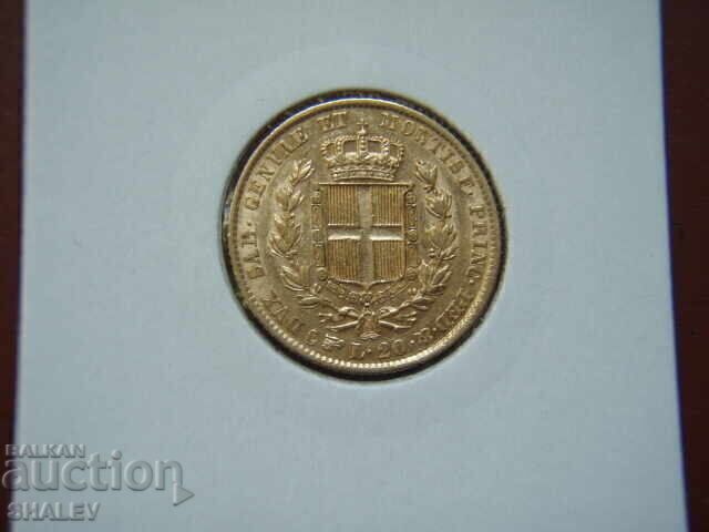 Livrarea 20 Lire 1847 P Sardinia / Italia (Sardiniya) - AU (aur)