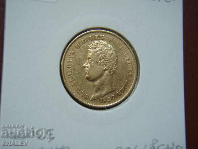 20 Lire 1847 P Sardinia / Italia (Sardiniya) - AU (aur) - 5