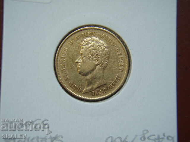 20 Lire 1847 P Sardinia / Italia (Sardiniya) - AU (aur) - 6