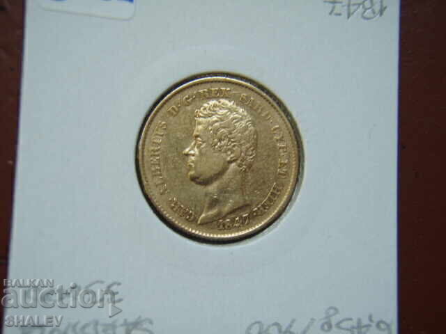 20 Lire 1847 P Sardinia / Italia (Sardiniya) - AU (aur) - 7
