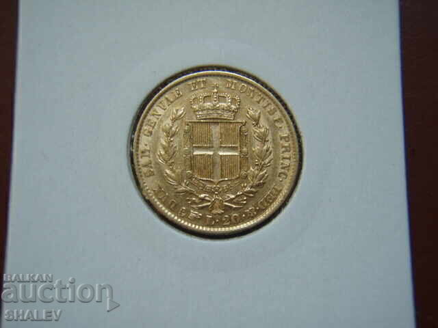 20 Lire 1847 P Sardinia / Italia (Sardiniya) - AU (aur)