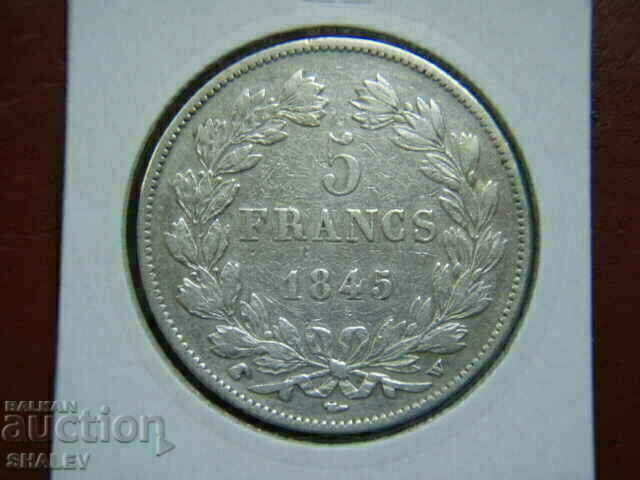 Auction 5 Francs 1845 W France - VF/XF Auction 5 Francs 1845 W France - VF/XF