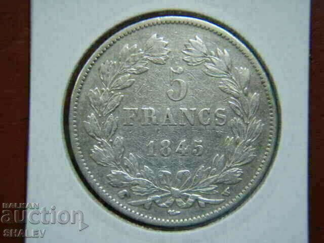 Delivery of 5 Francs 1845 W France - VF/XF Delivery of 5 Francs 1845 W France - VF/XF