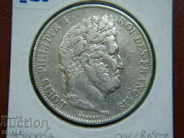 5 Francs 1845 W France - VF/XF - 6 5 Francs 1845 W France - VF/XF - 6