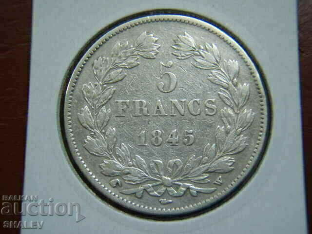 5 Francs 1845 W France - VF/XF