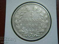 5 Francs 1845 W France (5 франка Франция) - VF/XF