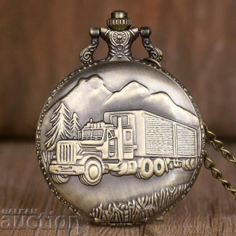 Delivery of New Pocket Watch with Truck Large Truck Circulation Highway Delivery of New Pocket Watch with Truck Large Truck Circulation Highway