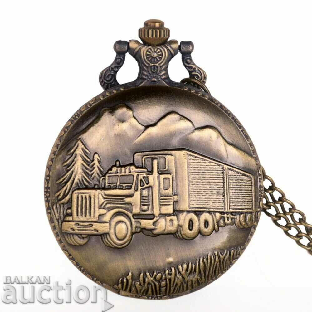 New Pocket Watch with Truck Large Truck Circulation Highway