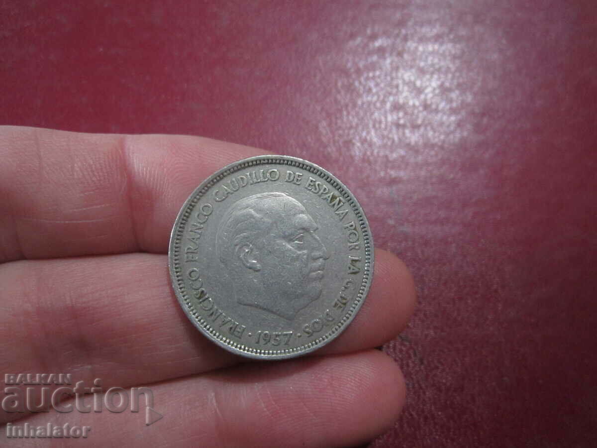 1957 25 pesetas FRANKO star 64