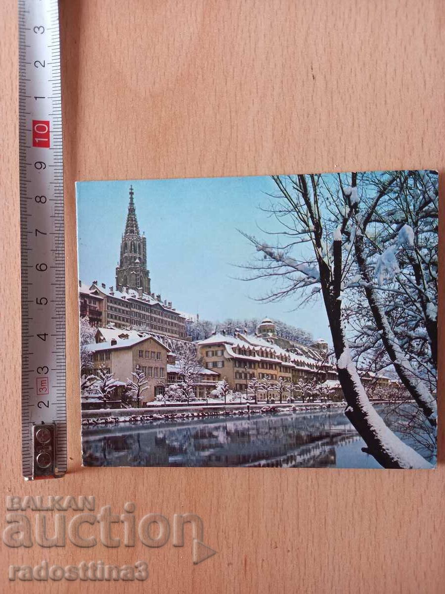 Картичка Зима Швейцария Postcard Winter Switzerland