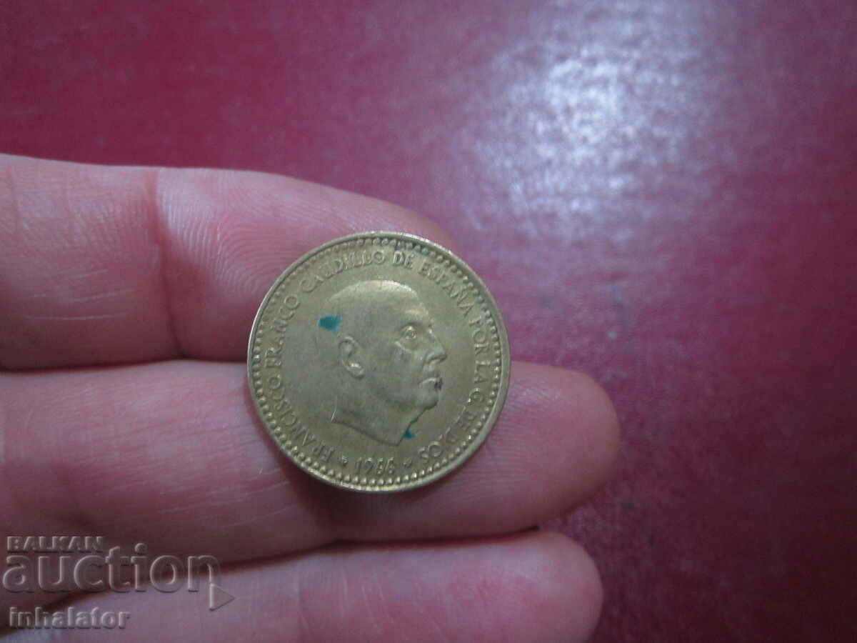 1966 1 peseta FRANKO star 71