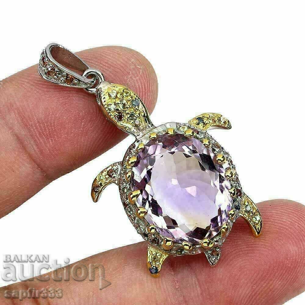 РЪЧНО ИЗРАБОТЕН СРЕБЪРЕН МЕДАЛЬОН"КОСТЕНУРКА"С ГОЛЯМ АМЕТРИН с цена 840.00 лв. | € 429.49 РЪЧНО ИЗРАБОТЕН СРЕБЪРЕН МЕДАЛЬОН"КОСТЕНУРКА"С ГОЛЯМ АМЕТРИН с цена 840.00 лв. | € 429.49