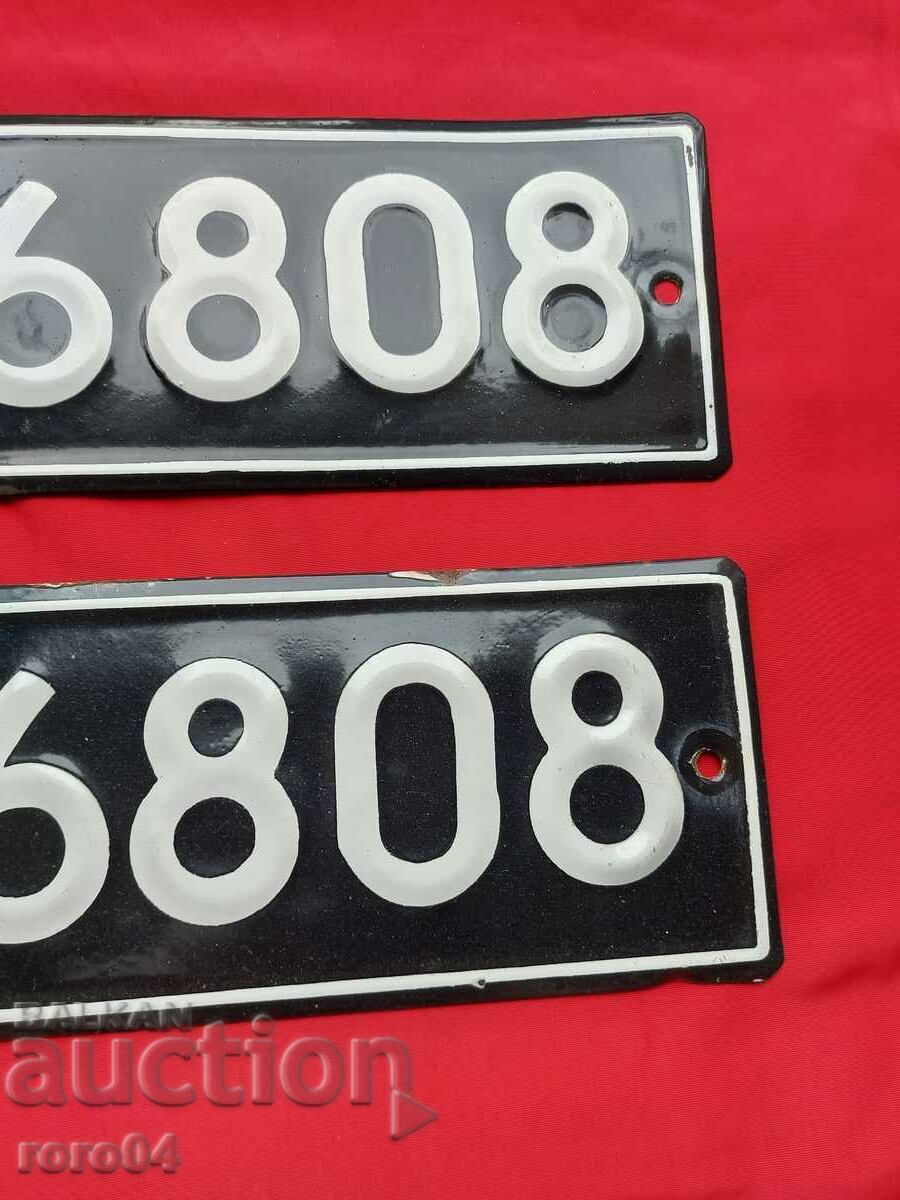 ENAMEL NUMBERS - PAIR - 5 ENAMEL NUMBERS - PAIR - 5