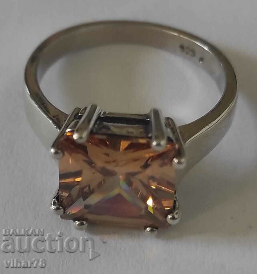 SILVER WOMEN'S RING WITH ZIRCONIA - 5