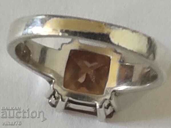 SILVER WOMEN'S RING WITH ZIRCONIA - 7