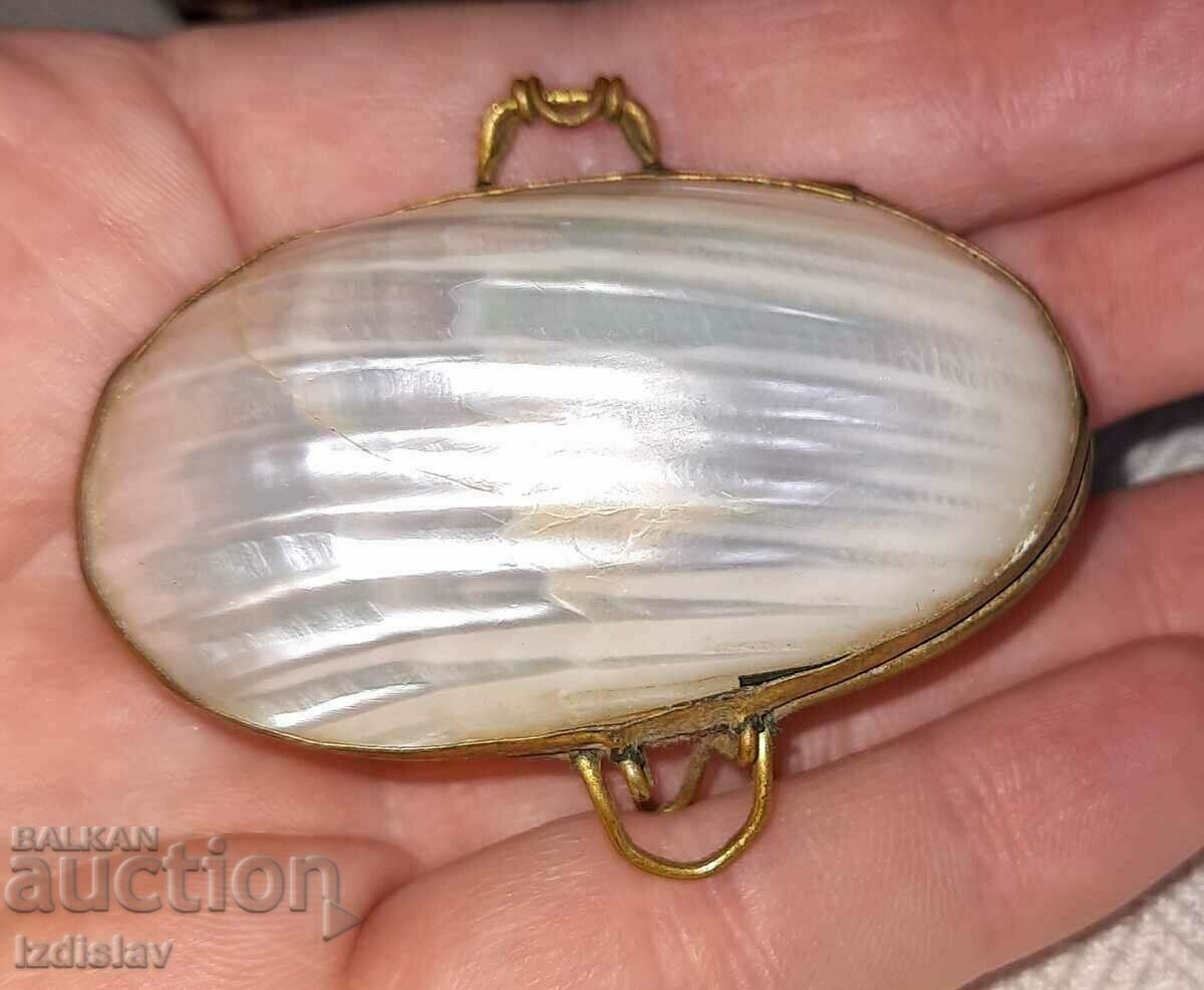Antique French Mother of Pearl Pill Box