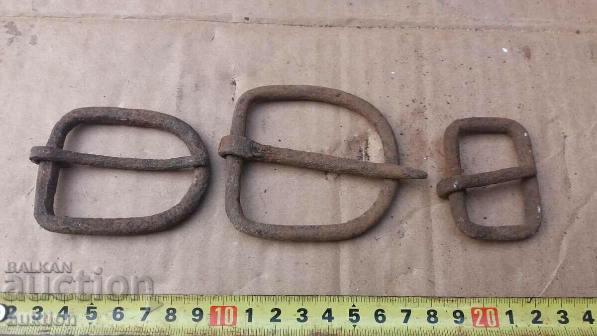 Auction SET OF 3 FORGED BUCKLES Auction SET OF 3 FORGED BUCKLES