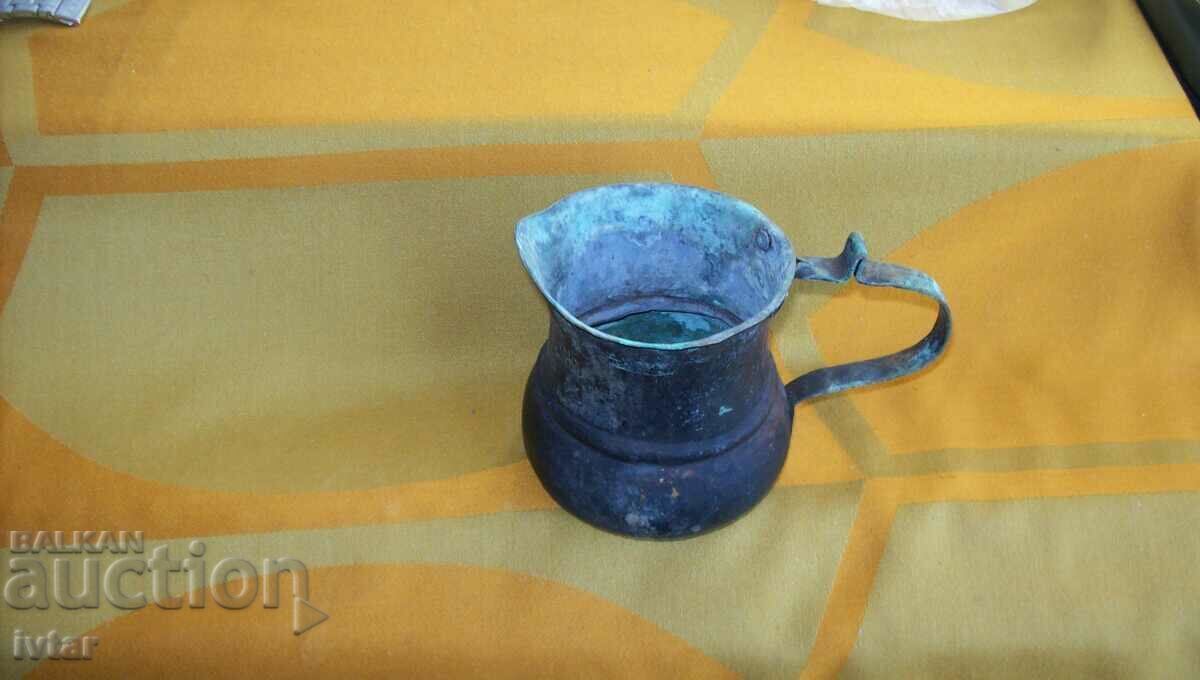 Old copper/brass vessel, jug, cup - 1 - 5 Old copper/brass vessel, jug, cup - 1 - 5