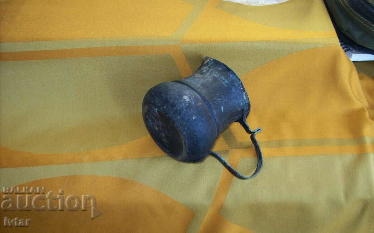 Old copper/brass vessel, jug, cup - 1 Old copper/brass vessel, jug, cup - 1
