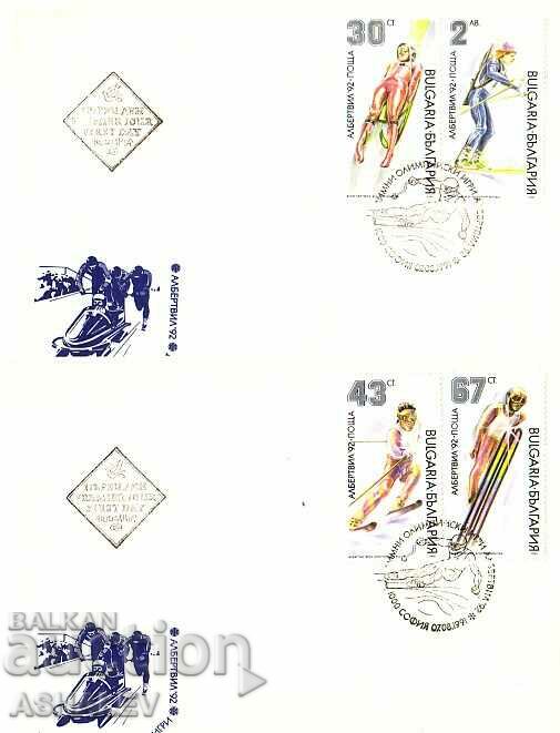 1991 Winter Olympic Games -Albertville 4 stamps+Bl. 3 FDC