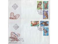 1992 Fauna-Păsări de pradă 6 timbre- 2 FDC